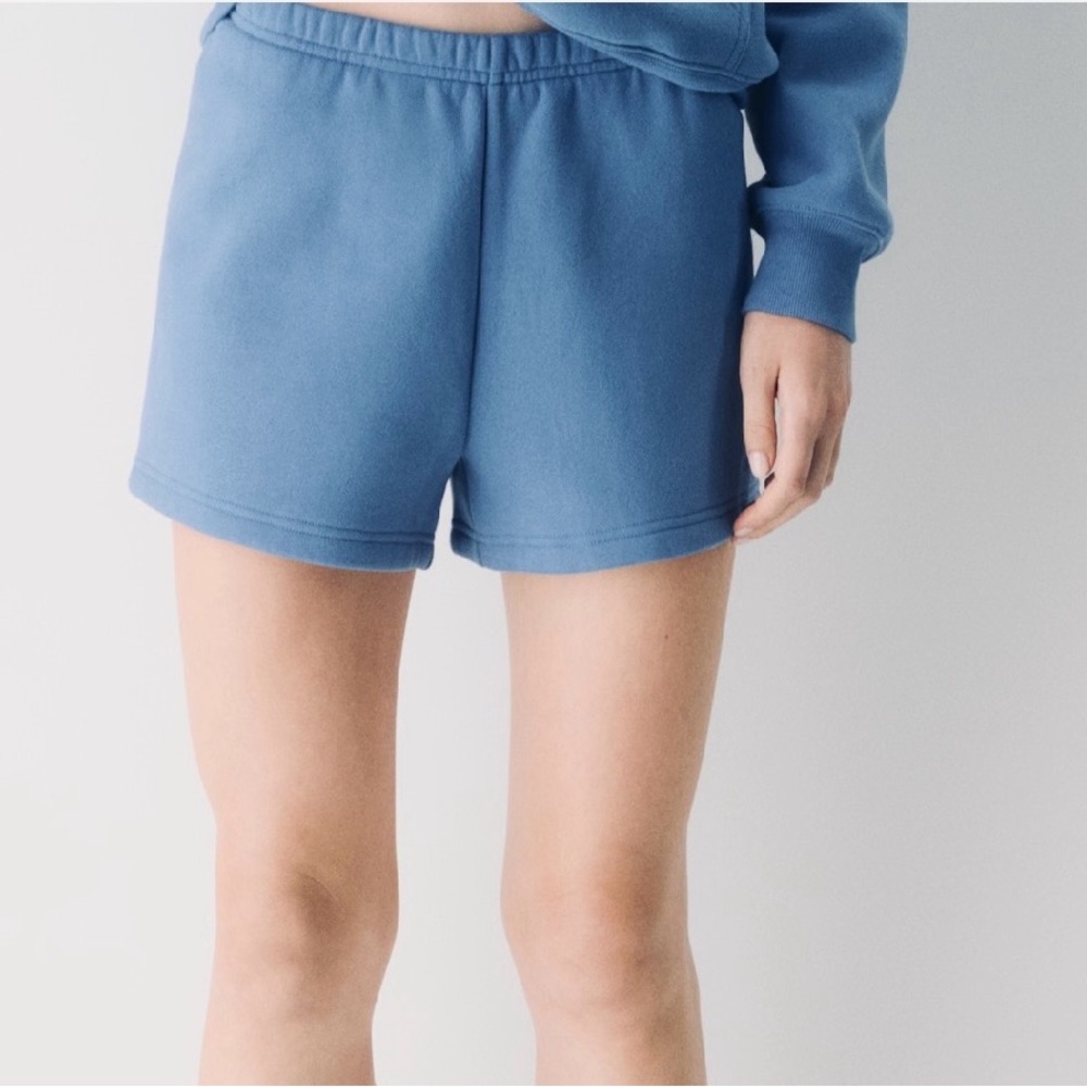 Blue Women's mid rise sweat Shorts